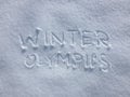 Winter Olympics - Snow Writing Royalty Free Stock Photo