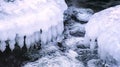 Icy snow teeth in the park Royalty Free Stock Photo