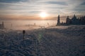 Winter at the Orlicke hill - late afternoon Royalty Free Stock Photo