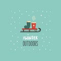 Winter outdoors fun cute minimal vector icon