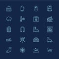 Winter outline icon set template