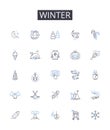 Winter line icons collection. Frost, Coldness, Bitterness, Chill, Sleet, Freezing, Iciness vector and linear