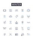 Winter line icons collection. Market, Investments, Stocks, Trading, Forex, Options, Futures vector and linear