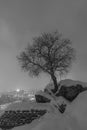 Winter over plovdiv city, bulgaria