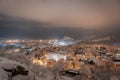 Winter over plovdiv city, bulgaria