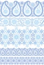 Winter Paisley lace seamless border set