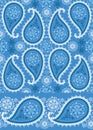 Winter Paisley seamless pattern and border lace