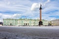 Winter Palace Hermitage museum and Alexander column on Palace square, Saint Petersburg, Russia Royalty Free Stock Photo