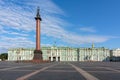 Winter Palace Hermitage museum and Alexander column on Palace square, Saint Petersburg, Russia Royalty Free Stock Photo