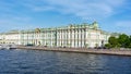 Winter Palace Hermitage museum and Neva river, Saint Petersburg, Russia Royalty Free Stock Photo