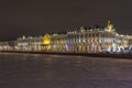 Winter Palace in St. Petersburg, Russia at night Royalty Free Stock Photo