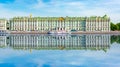 Winter Palace State Hermitage museum reflected in Neva river, Saint Petersburg, Russia Royalty Free Stock Photo