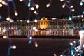 Winter Palace at winter time and new yaer decorations Royalty Free Stock Photo