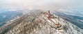 Winter panorama of the Chateau du Haut-Koenigsbourg in the Vosges mountains. Alsace, France Royalty Free Stock Photo