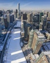 Winter panorama of Chicago Royalty Free Stock Photo