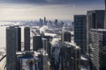 Winter panorama of Chicago Royalty Free Stock Photo