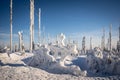 Winter panorama Dreisessel Mountains on the border of Germany with the Czech Republic, Bavarian Forest - Sumava National Park.