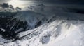 Winter panorama from Karkonosze Mountains, Sniezka Mountain. Royalty Free Stock Photo