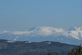 Winter panorama landscape from Vitosha toward Rila mountain