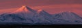 Winter panorama landscape volcanoes of Kamchatka Peninsula at sunset