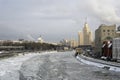 Winter panorama of Moscow city historical center.