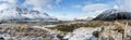 Winter panorama of mountains on Lofoten Islands,
