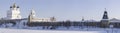 Winter panorama of the Pskov Kremlin Royalty Free Stock Photo