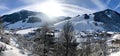 Winter panorama of Saalbach-Hinterglemm, Austria Royalty Free Stock Photo