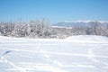 Bansko. Bulgaraia winter panorama, mountain peaks Royalty Free Stock Photo