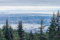 Winter Panorama of Vancouver from Grouse Mountain, BC, Canada