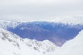 Winter panorama view of mountains. Cold winter maille cloudy day in mountains Royalty Free Stock Photo