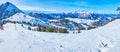 Winter panorama of Zwieselalm Alpine meadow, Gosau, Austria