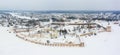 Winter panoramic view of the old Russian city, located on the ancient trade route and Cyril-Belozersky Monastery in Royalty Free Stock Photo