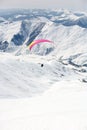 Winter paragliding in Gudauri mountains