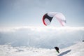 Winter paragliding in Gudauri mountains Royalty Free Stock Photo