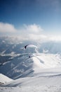 Winter paragliding in Gudauri mountains