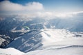 Winter paragliding in Gudauri mountains