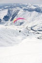 Winter paragliding in Gudauri mountains