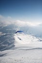 Winter paragliding in Gudauri mountains