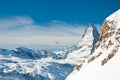 Winter paragliding over the alps