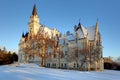 Winter park with castle in a Slovakia