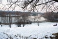 Winter in the park, Parcul Tineretului in Bucharest Royalty Free Stock Photo