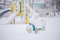 Winter park playground snow outdoor,  happy Royalty Free Stock Photo