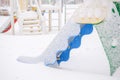 Winter park playground snow outdoor,  white Royalty Free Stock Photo