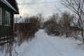 Winter. path in the snow. Winter landscape. Without people.