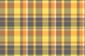 Winter pattern plaid check, throw texture background vector. Bed fabric textile seamless tartan in dim gray and mustard colors