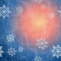 Winter pattern with snowfall, snow, snowflake and light. Template for wrap paper, texture, fabric, packaging. Christmass