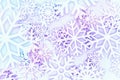 Winter pattern, snowflakes on blue purple background. Christmas concept. Royalty Free Stock Photo