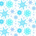 Winter pattern with various falling snowflakes Royalty Free Stock Photo