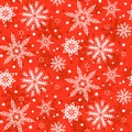 Winter pattern with various falling snowflakes Royalty Free Stock Photo